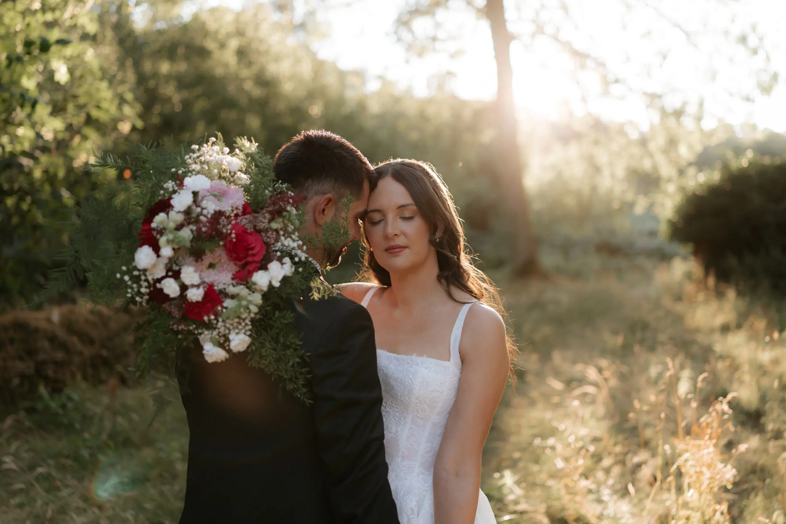 Bride and Groom at sunset