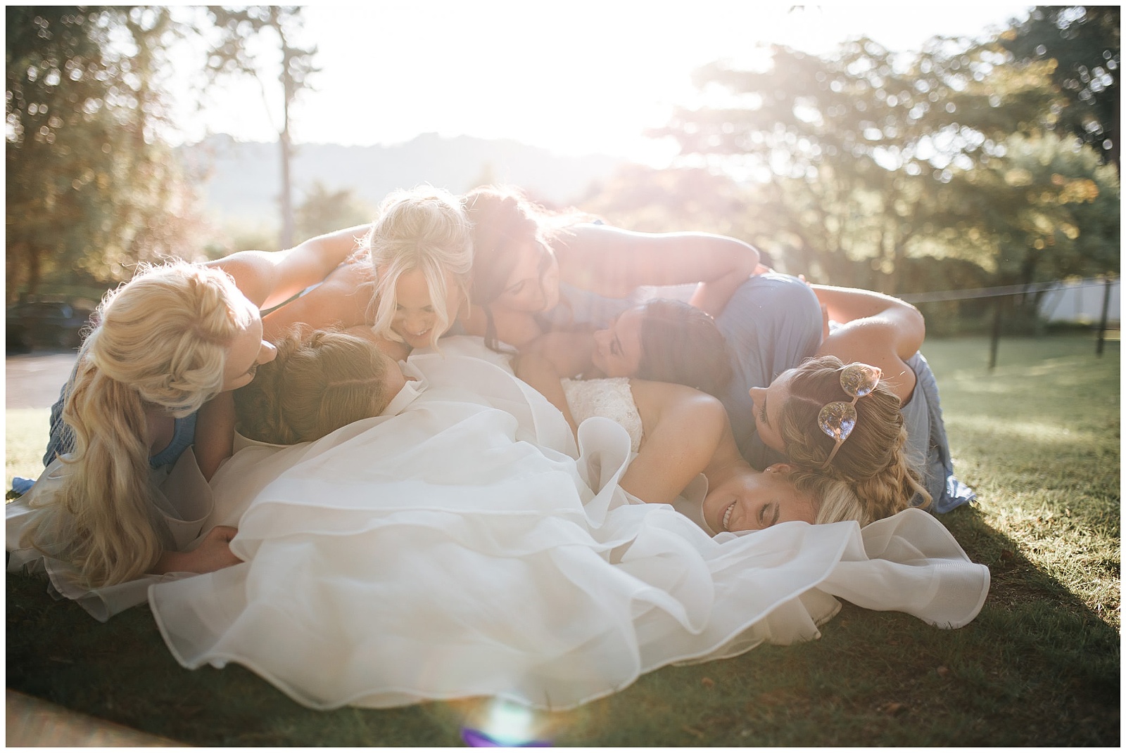 Bridesmaids pile on