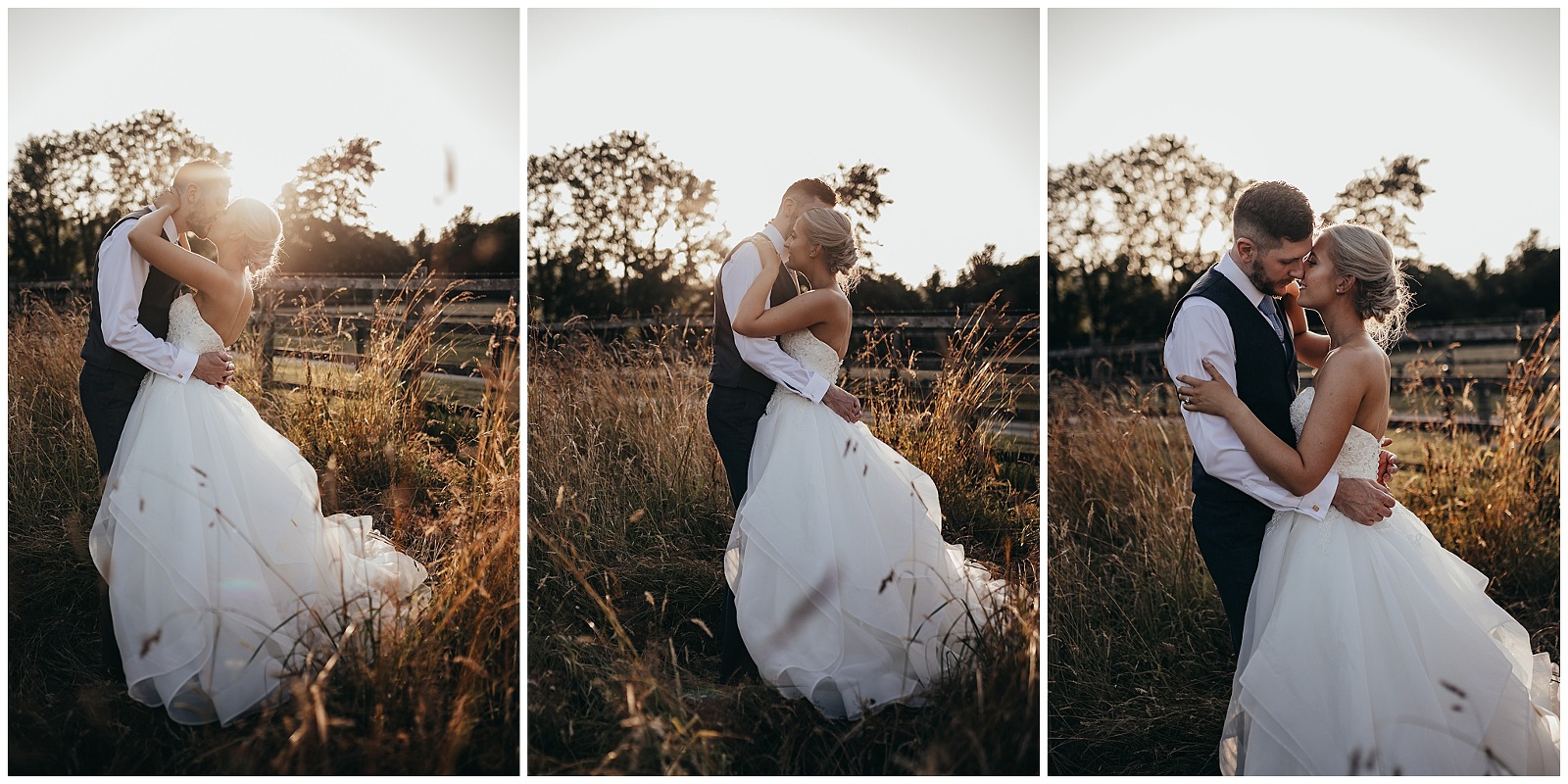 Sunset wedding couple